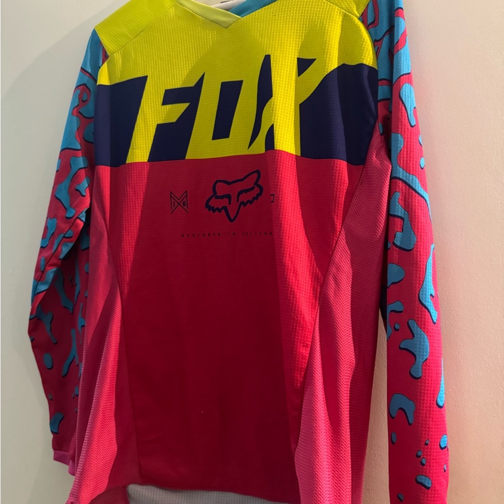 Fox Racing Yellow and Pink Long Sleeve Jersey